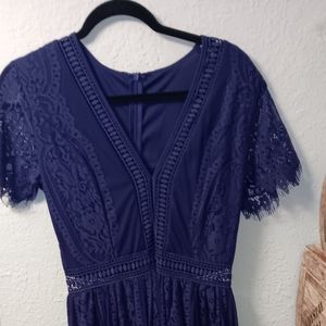Unbranded Purple Lace and Mesh Dress Size US 8 (approximate)
